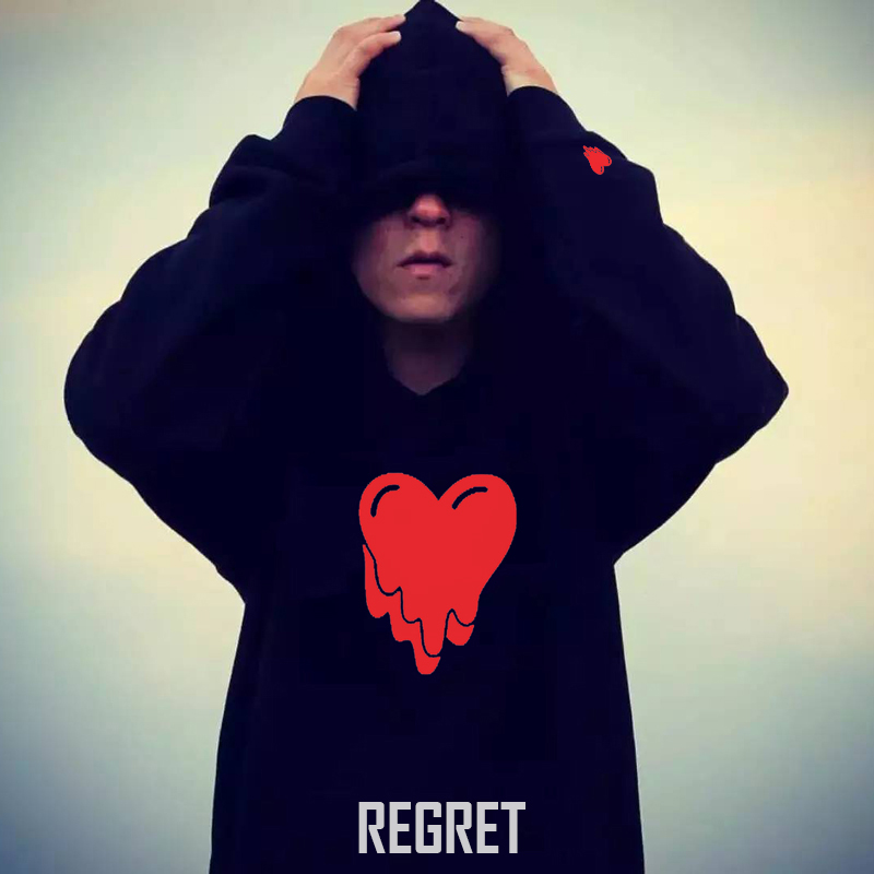 外星伴侣EU溶解爱心陈冠希同款连帽卫衣联名限定情侣套头帽衫