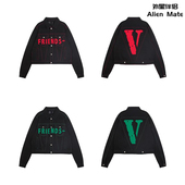 外星伴侣VLONE美版 牛仔夹克外套 后背大V陈冠希同款 走秀款 刺绣短款