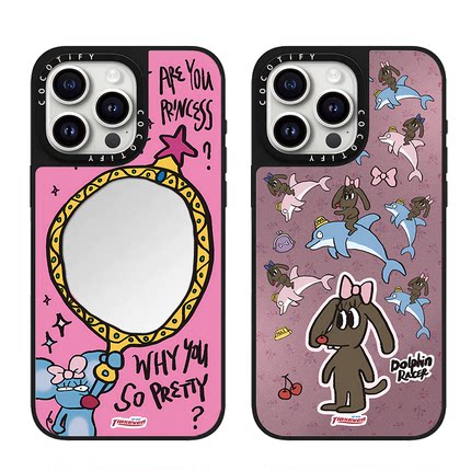 CASE联名韩火火鼠鼠魔镜适用iphone17ProMax手机壳16pro苹果14明星同款13磁吸镜面12百搭复古高级15pro潮