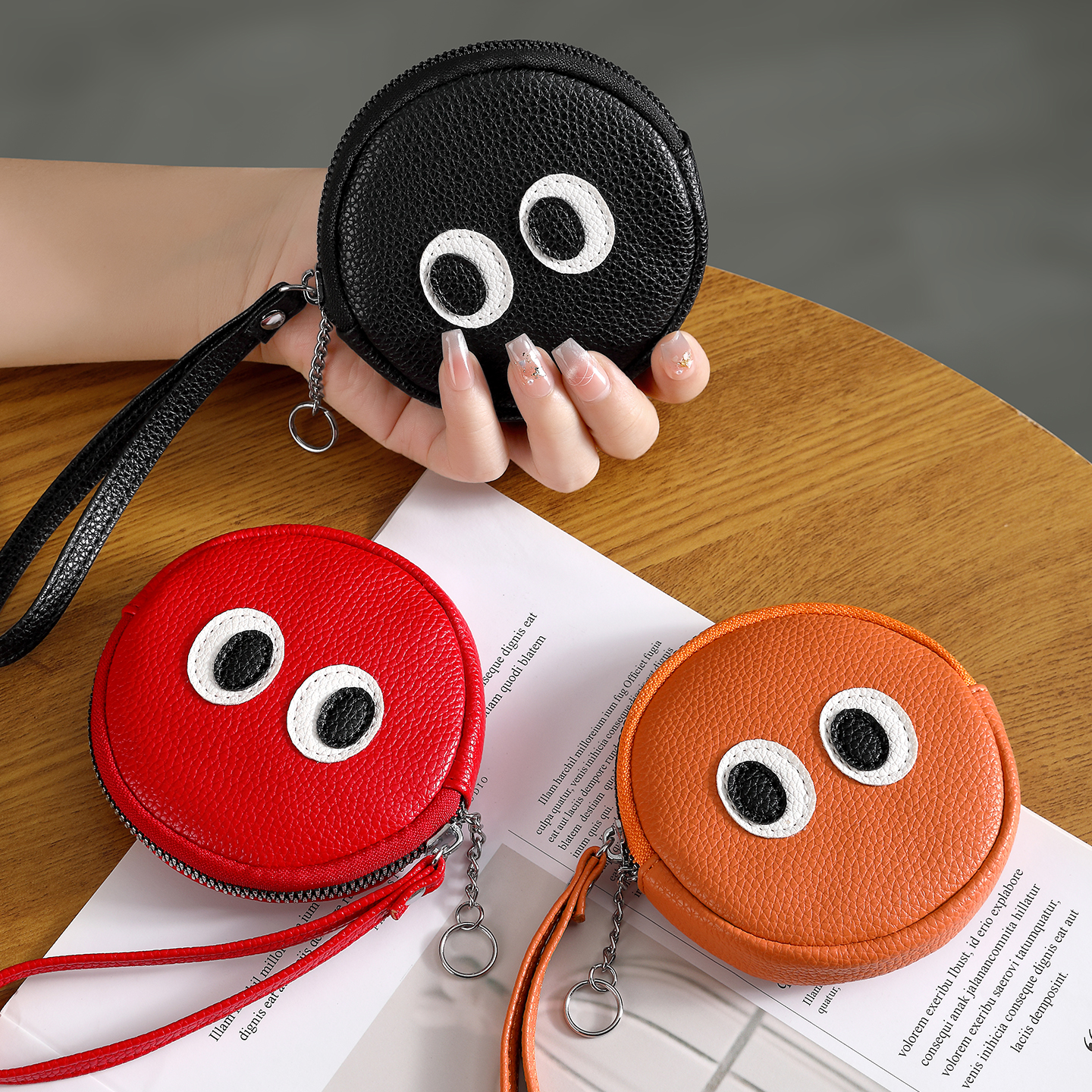 2025新款卡通可爱零钱包女真皮迷你硬币包小众设计头层牛皮收纳包