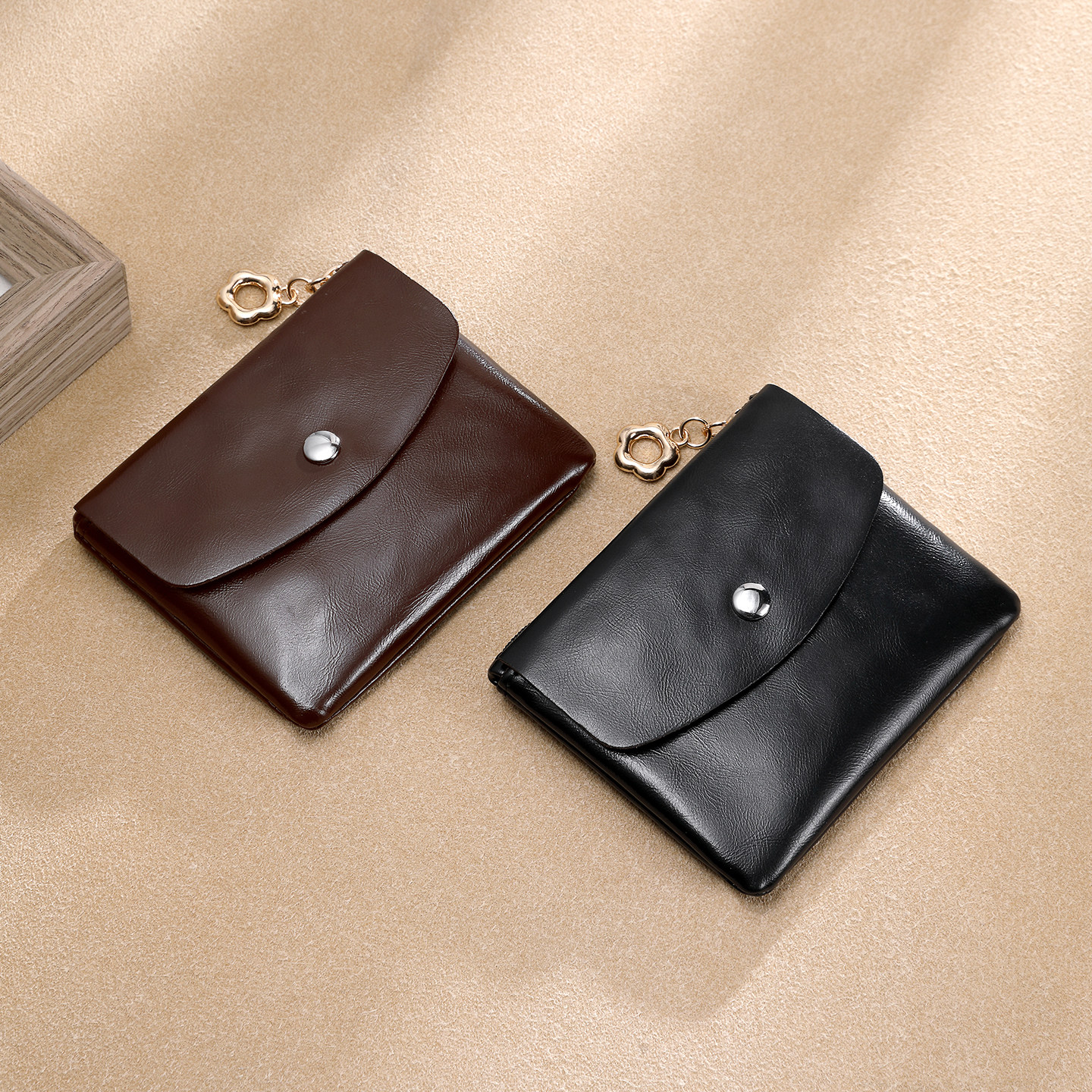 简约零钱包女卡包钥匙包软皮小包硬币包拉链迷你植鞣软皮短款钱包