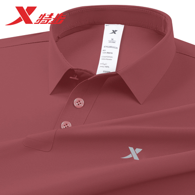 特步翻领短袖T恤女夏季速干polo衫官方旗舰店正品休闲运动服上衣