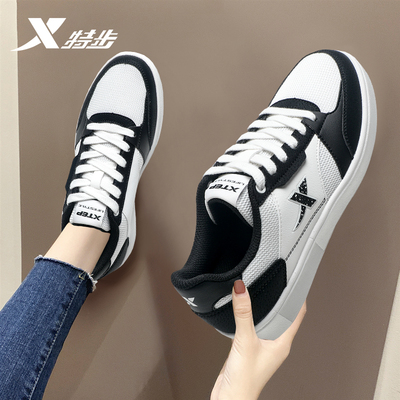 特步女鞋2026新款夏季网面透气运动鞋官方旗舰店正品休闲板鞋女款