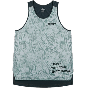 特步跑步背心男士吸湿速干无袖运动服官方正品透气马拉松竞速上衣