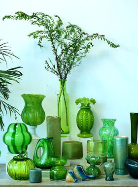海曼尼简约透明玻璃花瓶手工水培家居客厅插花摆件装饰艺品0912