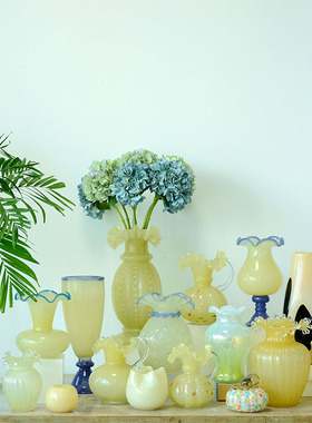 海曼尼简约透明玻璃花瓶手工水培家居客厅插花摆件装饰艺品0701
