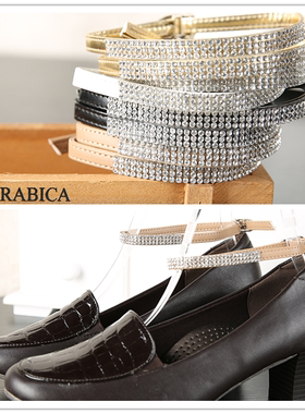 贴钻真皮 绕脚脖子鞋袢鞋带子高跟鞋束鞋带皮鞋鞋配件凉鞋不跟脚