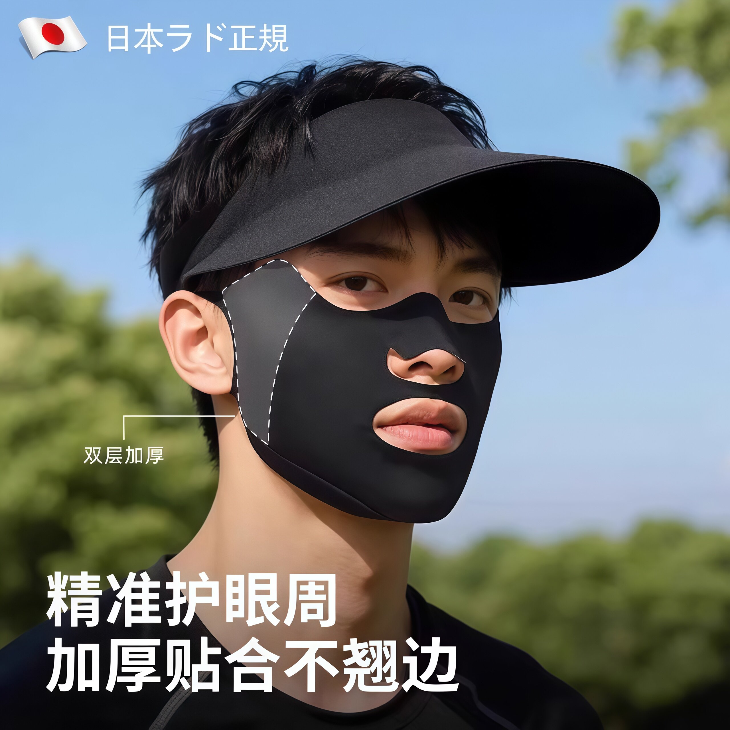 防晒面罩男夏季户外钓鱼高尔夫骑行跑步专用露嘴鼻易呼吸冰丝口罩