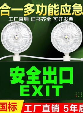 消防紧急照明灯二合一两用疏散双头照明灯led安全出口一体式指示