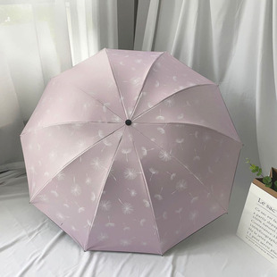 十骨大号双人雨伞小清新遮阳伞黑胶防晒遮阳晴雨两用三折伞女手动
