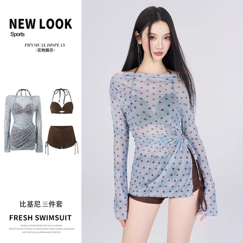 泳衣女比基尼三件套韩版ins钢托