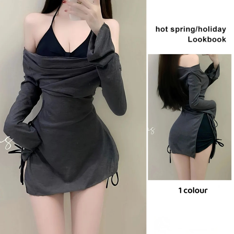 游泳衣女分体保守三件套韩版ins风遮肉显瘦少女防晒罩衫2025新款