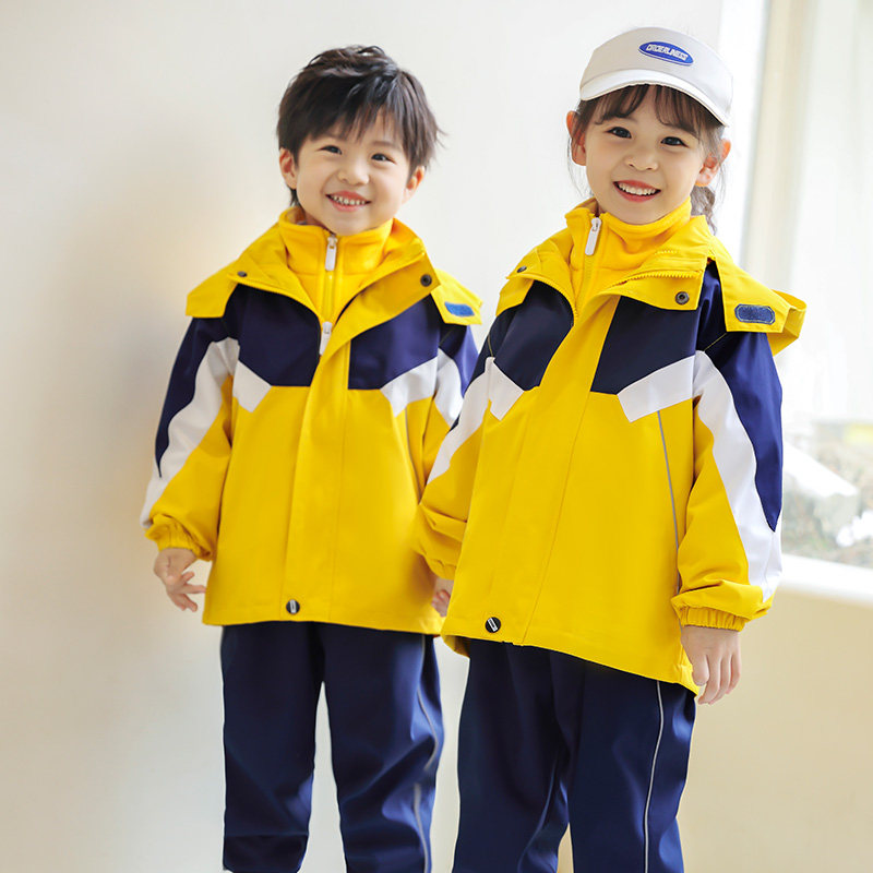 小学生校服冲锋衣三件套春季保暖校服/园服