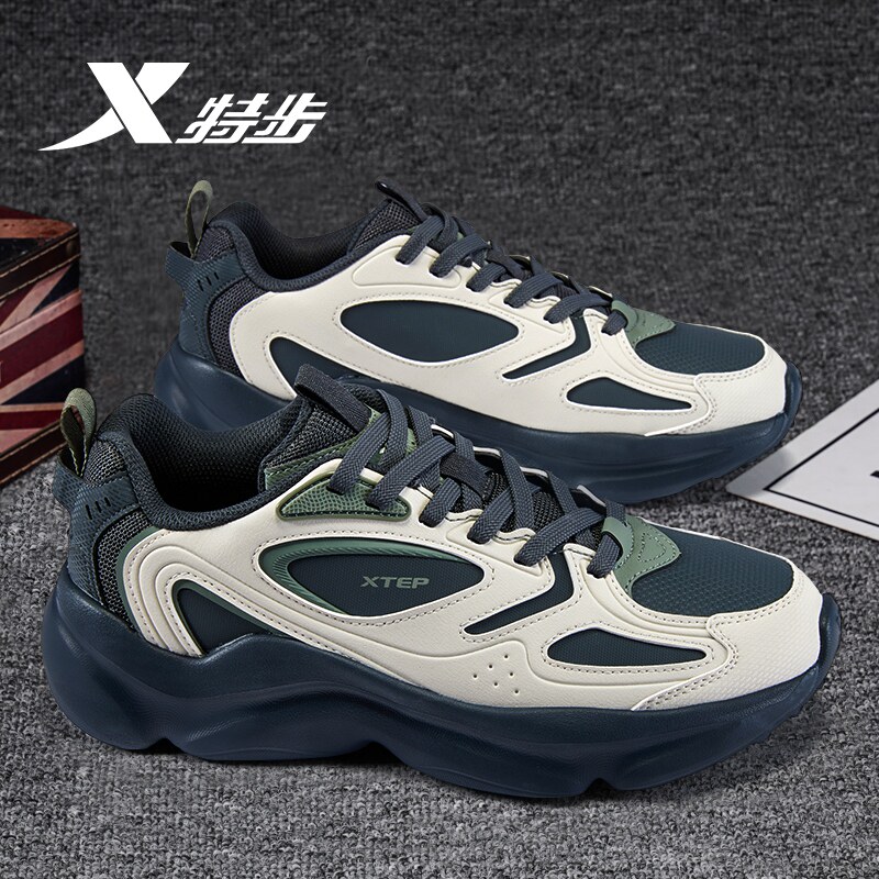 特步男鞋官方正品户外徒步鞋春季百搭复古老爹鞋青少年休闲运动鞋