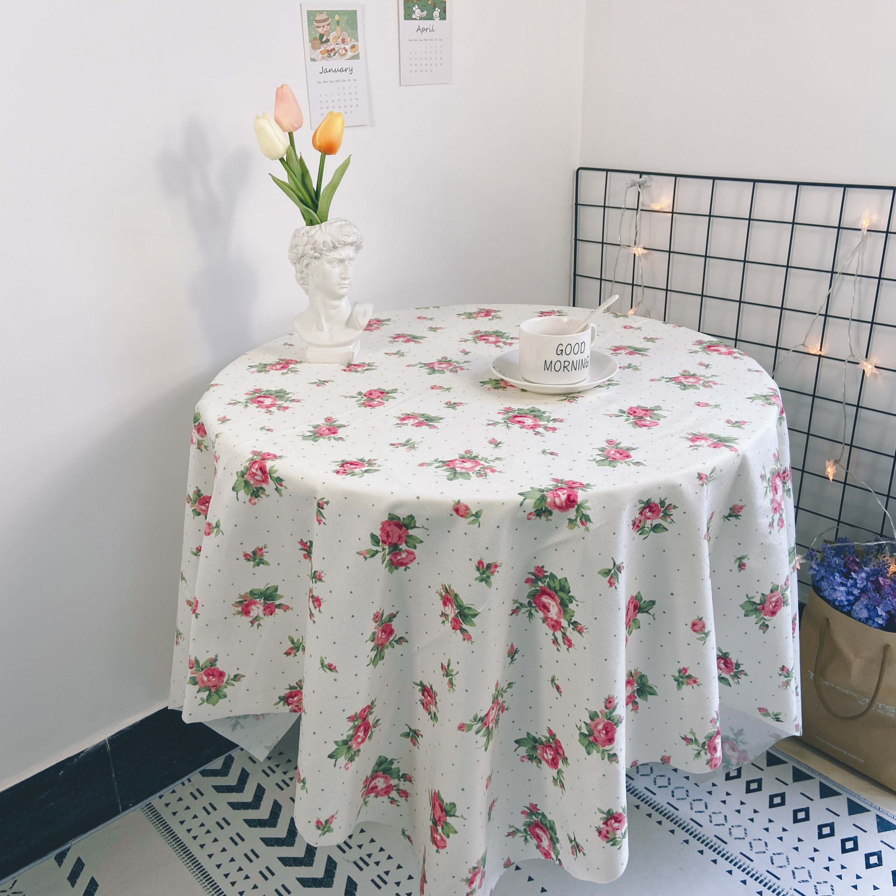 工厂销售 复古碎花桌布韩国ins风家居软装背景布宿舍书桌茶几桌布