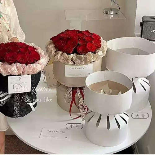 花店鲜花包装纸圆形内衬花束底座