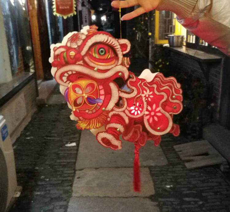 传统新年中秋节手提灯笼手工材料包制作狮子灯春节花灯半成品