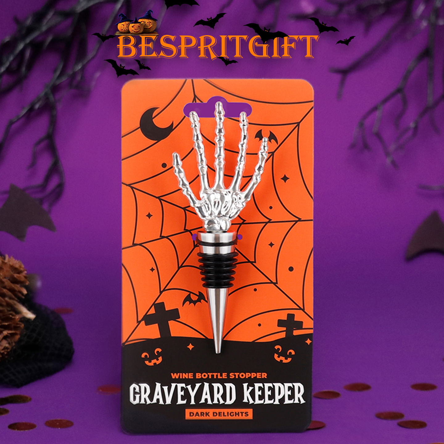 生日礼物送男生骷髅手葡萄酒瓶塞原创小众红酒塞送女生创意小礼品