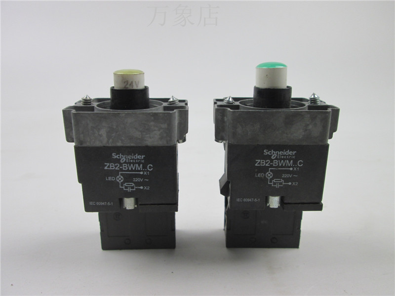 ZB2-BWM.C ZB2-BE101C黄色 绿色 220V 带灯按钮座 实物拍摄