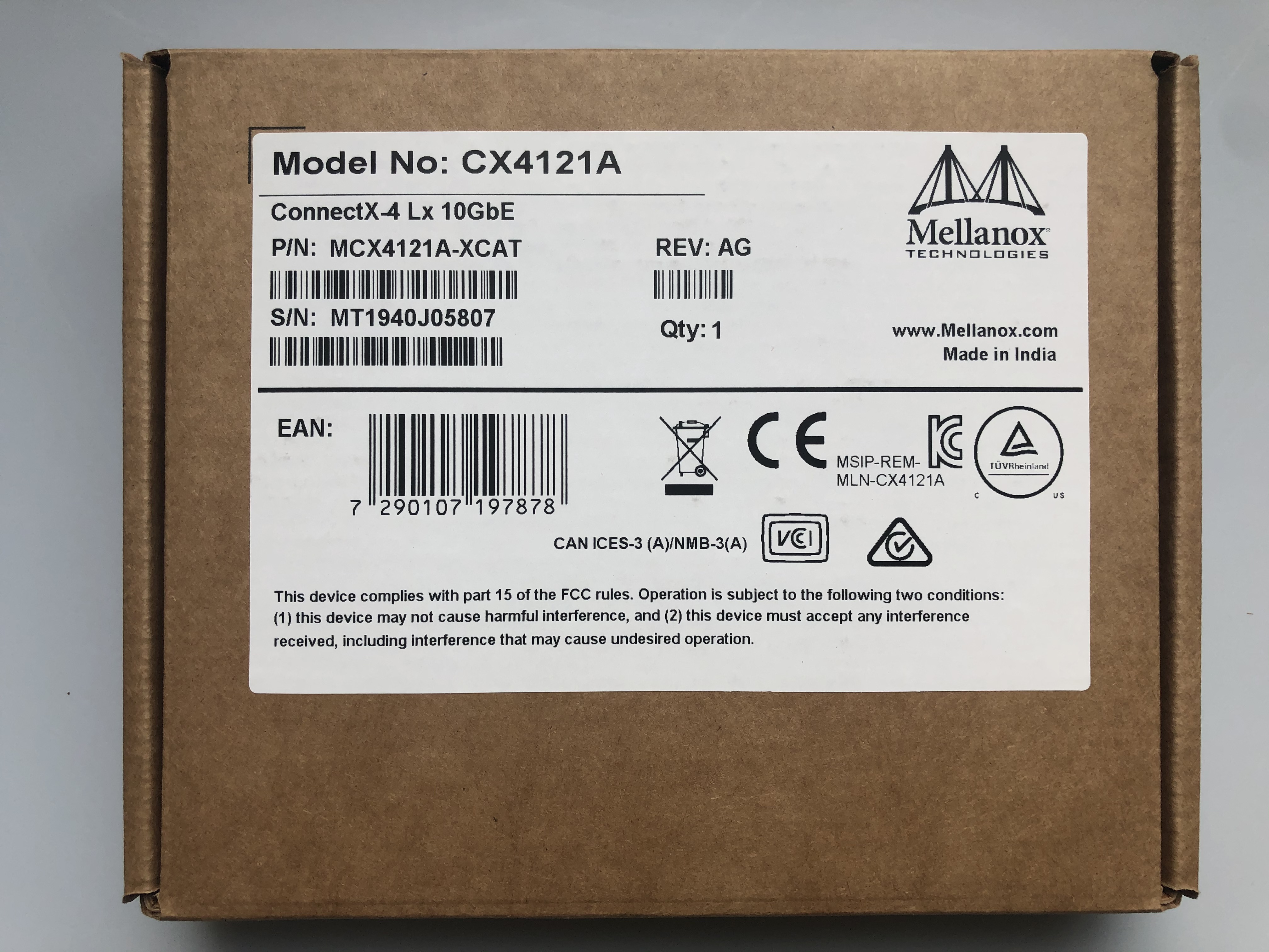 迈洛思Mellanox MCX4121A-XCAT 10Gb万兆双口网卡 超X520 82599ES