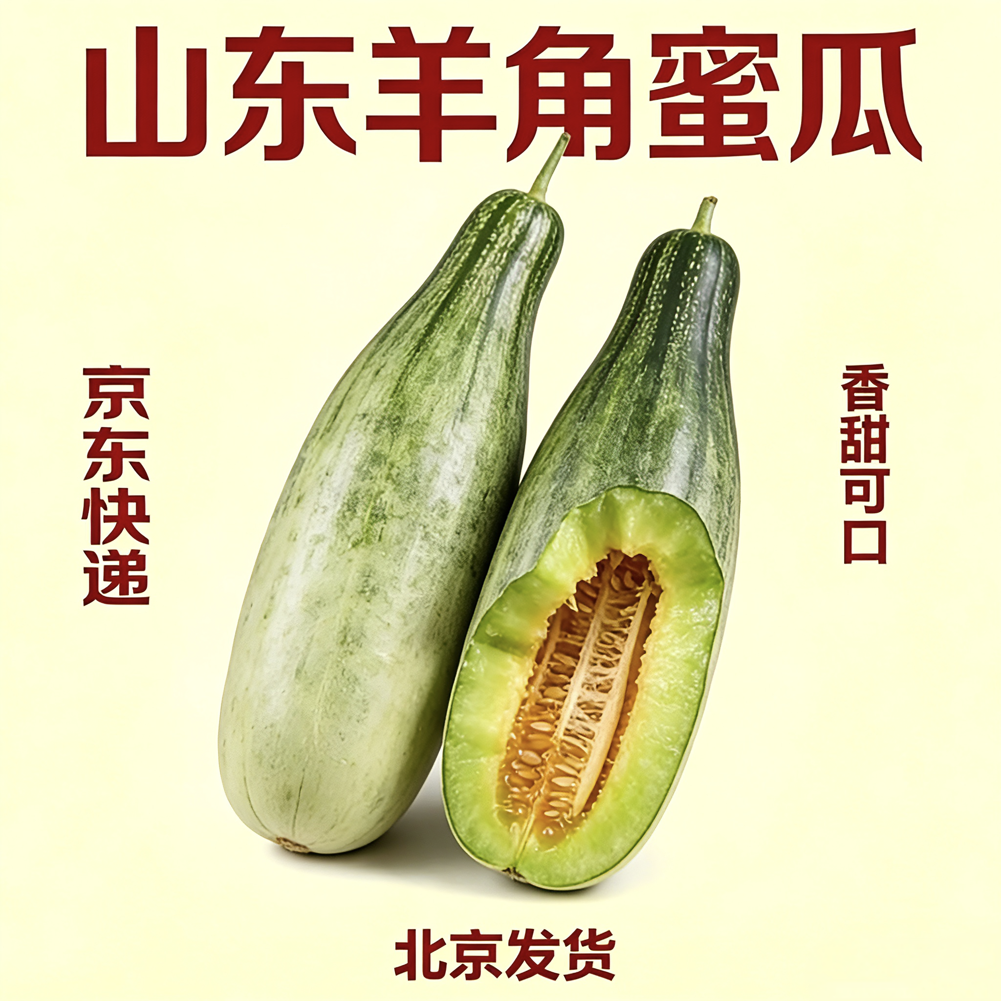 山东羊角蜜甜瓜3斤羊角蜜羊角酥长香瓜新鲜水果超酥甜脆香瓜水果