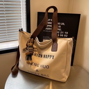 2024新款 百搭大容量帆布包女单肩休闲手提袋学生上班族斜挎通勤包