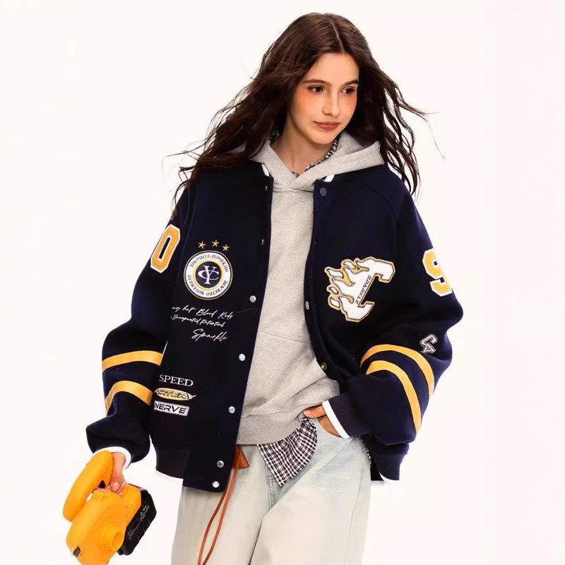 2024春秋刺绣高街棒球服美式复古