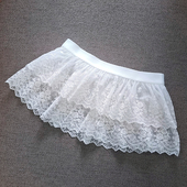 屁帘叠穿下摆蕾丝打底神器女打底裙花边小短裙子白色遮胯 春秋新款