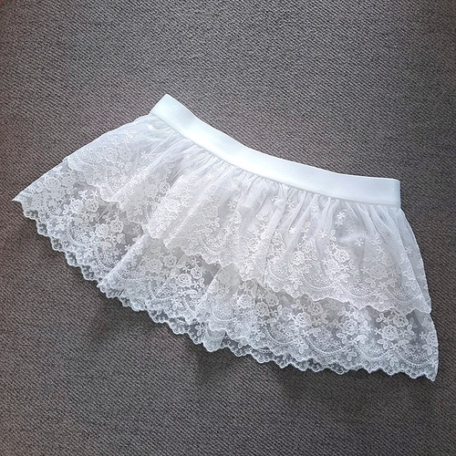 花边小短裙子白色遮胯