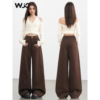 咖色牛仔裤女秋冬加绒202