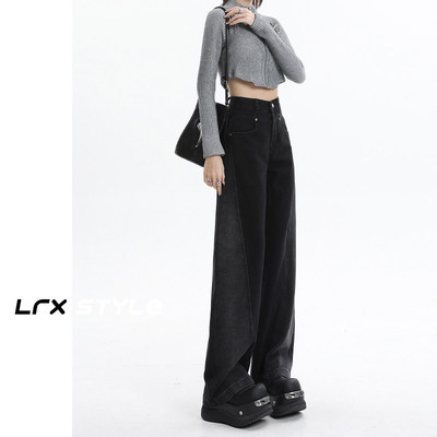 高腰阔腿牛仔裤女2025年