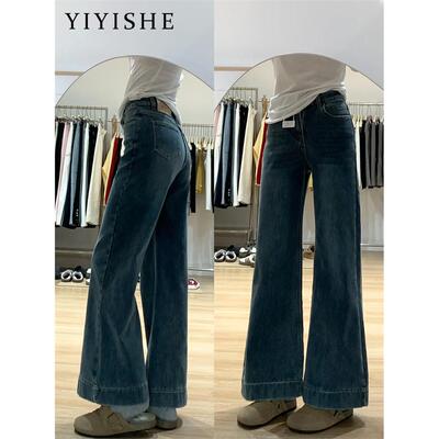 覆古微喇阔腿牛仔裤女202