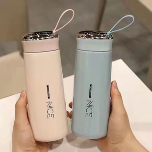网红奈斯玻璃水杯广告杯双层商务塑壳水杯开业活动礼品杯子可印制
