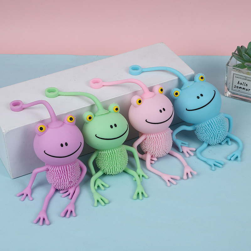 创意新品可爱小青蛙闪光捏捏乐解压小青蛙捏捏乐减压玩具现货