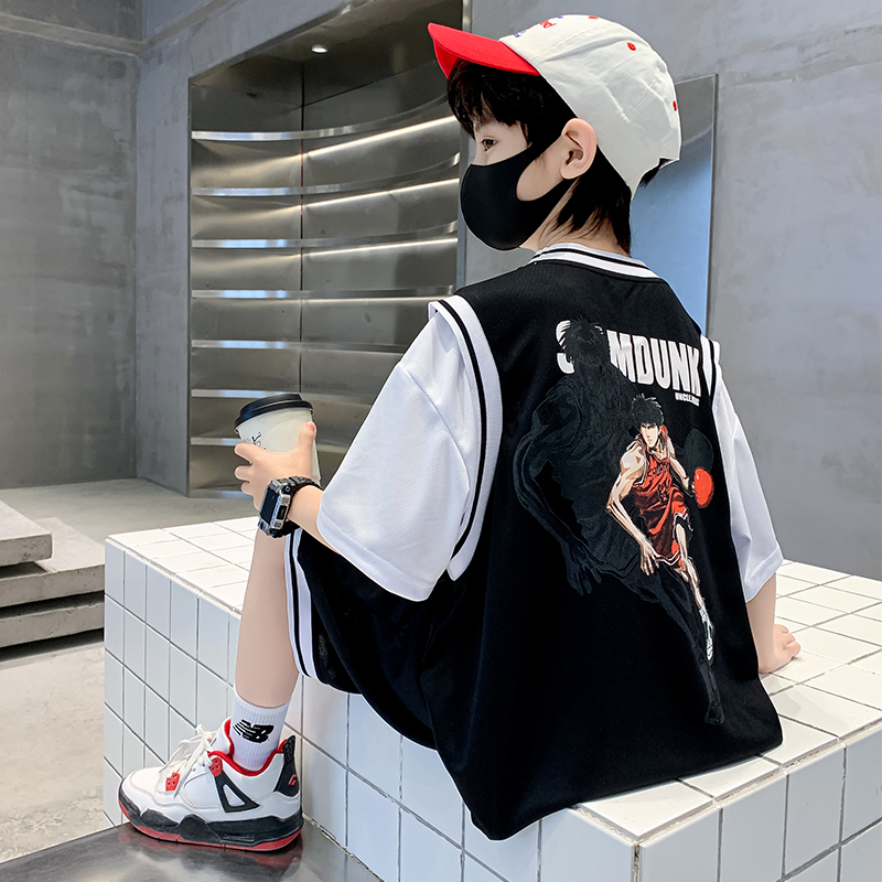 高端儿童装男童夏装篮球服套装新款夏季运动中大童背心夏款速干潮
