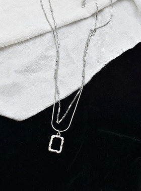 欧美小众设计感双层锁骨链