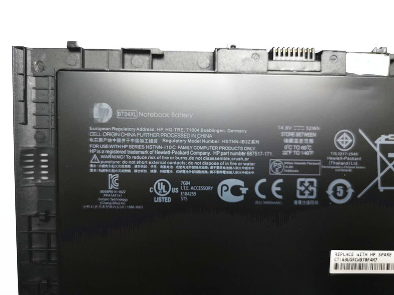 适用HP惠普EliteBook Folio 9470m 9780m BT04XL HSTNN-IB3Z 电池