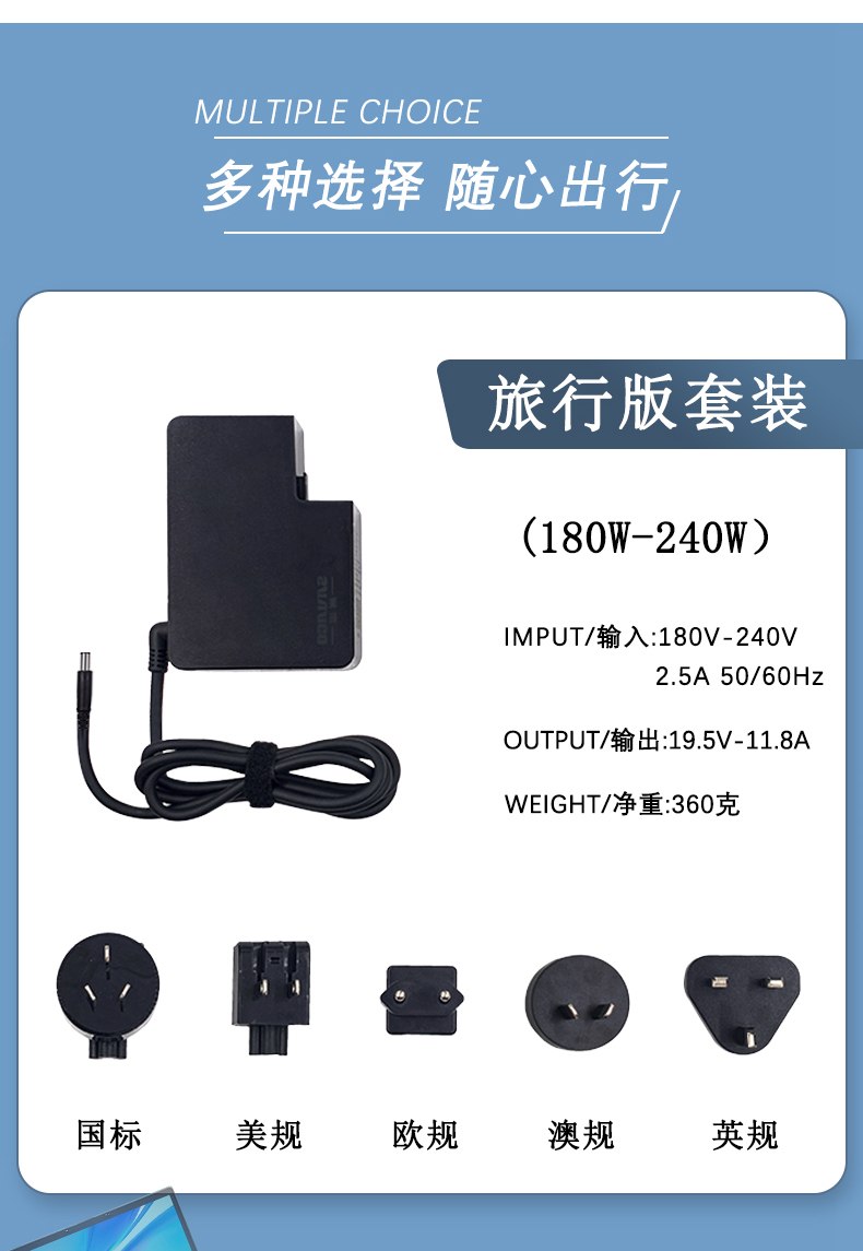 便携适用Dell戴尔外星人51m X15 X17电源19.5V12.3A充电器240w-封面