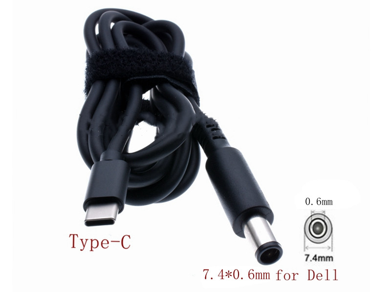 Type-C转7.4*0.6MM戴尔Dell笔记本电源快充线USB-C转7450PD诱骗线