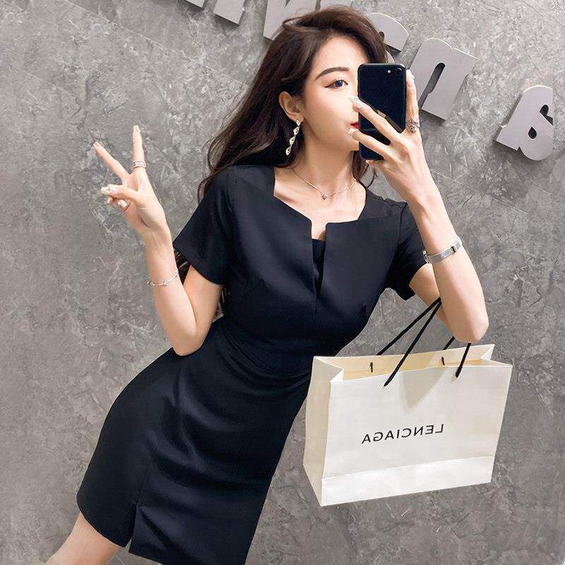 连衣裙小众设计感修身正装礼服OL西装裙夏季气质简约工作服职业装