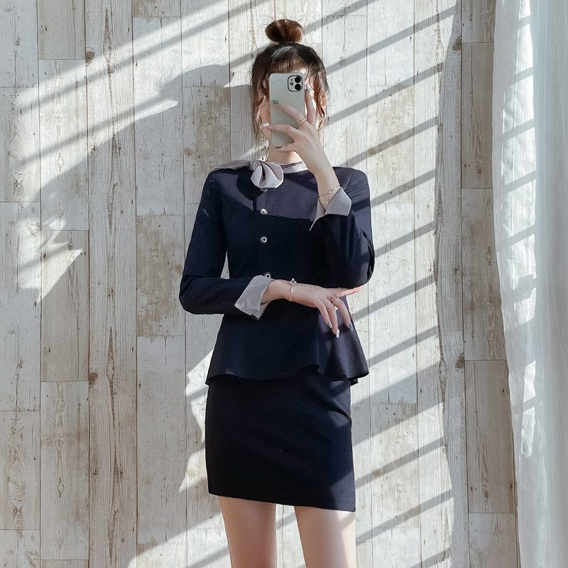 高端空姐职业套装2025年春秋新款气质美容师女士小西装套裙工作服