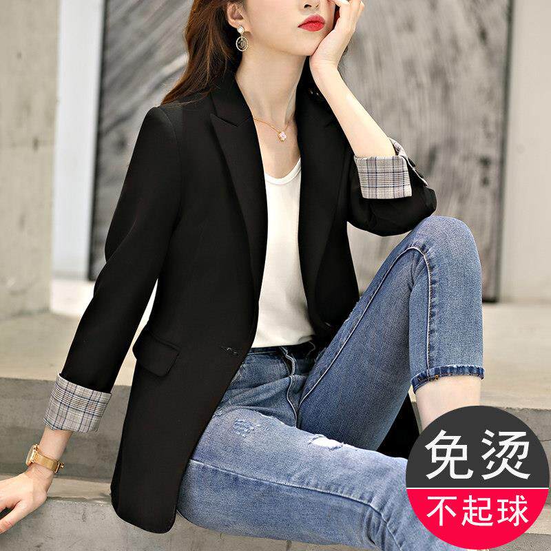 黑色西装外套女高级感气质春秋2025新款修身免烫百搭休闲小西服
