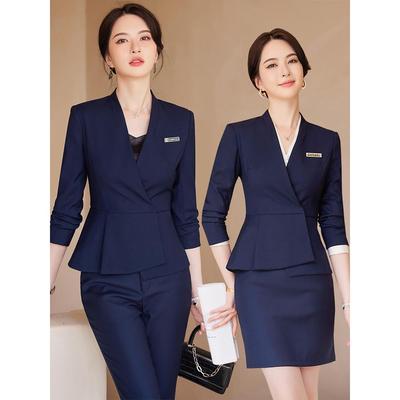 高端职业西装套装女春秋气质酒店经理店长工装售楼部珠宝店工作服
