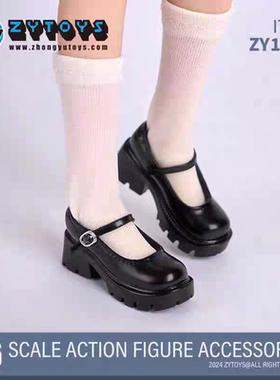 ZY1044 1/6女兵人12寸人偶模型时尚百搭玛丽珍鞋 黑白两色袜子
