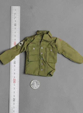 1/6模型 二战兵人配件 美军绿色衬衣 带标