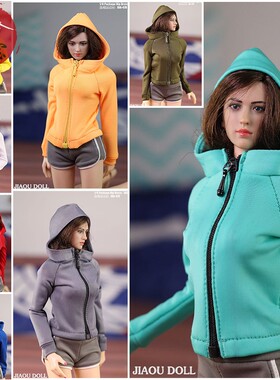 16兵人模型配件衣服12寸可动人偶女包胶素体 运动修身外套 岚TBL