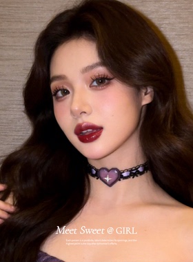 「遇见饰品MEET」紫色花边项链