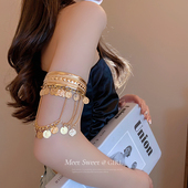 异域风情金色金属流苏臂环希腊埃及风格 饰品女欧美夸张手镯首饰