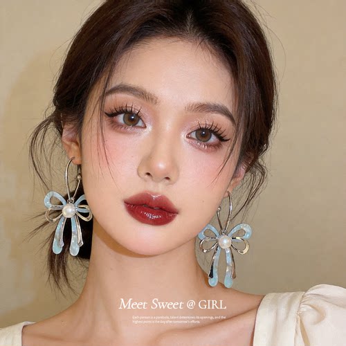 蝴蝶结耳钉夸张独特漂亮耳环女