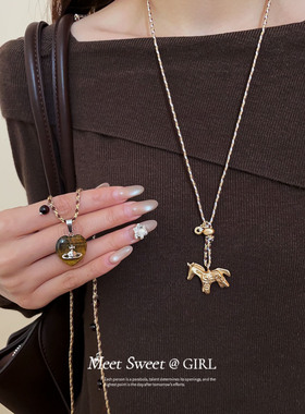 遇见饰品MEET手工棉绳小马毛衣链